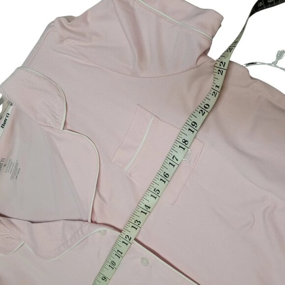 NEW Born Sleepwear Womens XL Pajama Set Pink Button Front Embroidered Collared - Picture 14 of 16